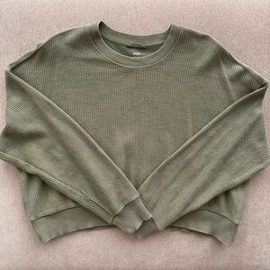 Aerie Sage Green Ribbed Top